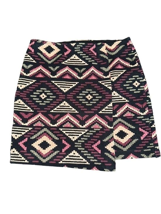 Hollister Dresses & Skirts - Hollister Aztec Geometric Print Black & Pink Mini Stretch Tube Skirt Size Small